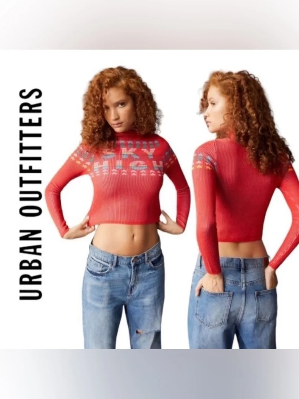 Urban Outfitters BDG Shauna Sky High Jacquard Sweater